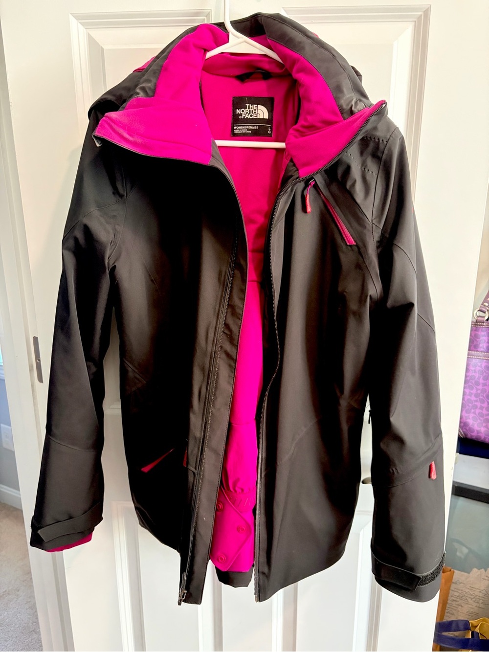The North Face Skylar Insulated Jacket Women’s Large Ski Snowboard Black Pink